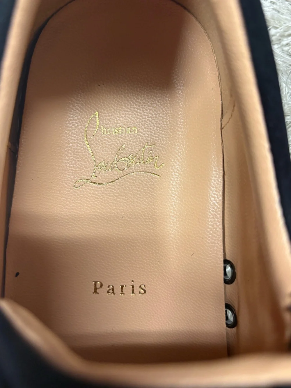 Christian Louboutin Black Rhinestone Lace-Up Sneakers sz45 - Picture 5 of 9